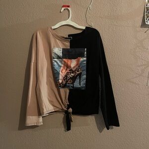 Black and pinkk graphic tee